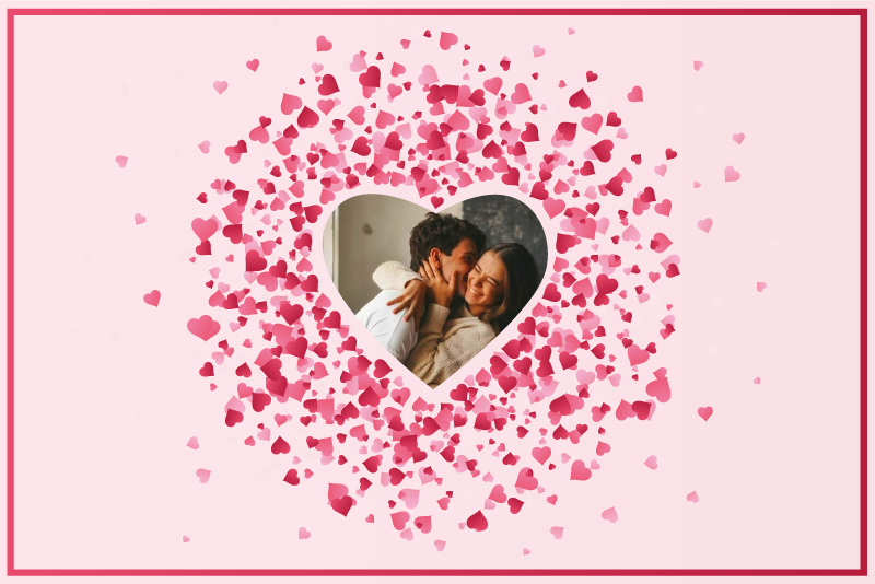 Hjerte med foto personlig dækkeservietter - TenStickers