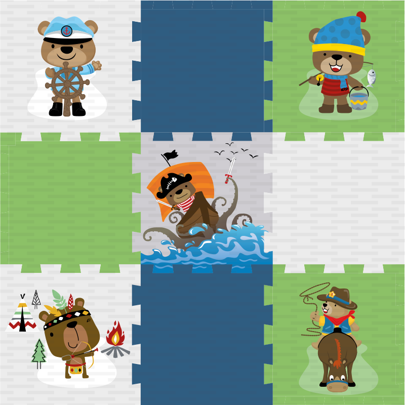 Sød bjørneeventyr vinyl tæppe - TenStickers