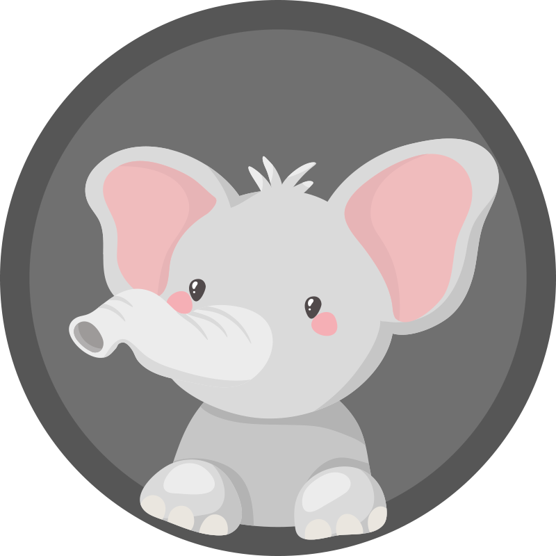 Nordisk grå elefant baby legemåtte - TenStickers