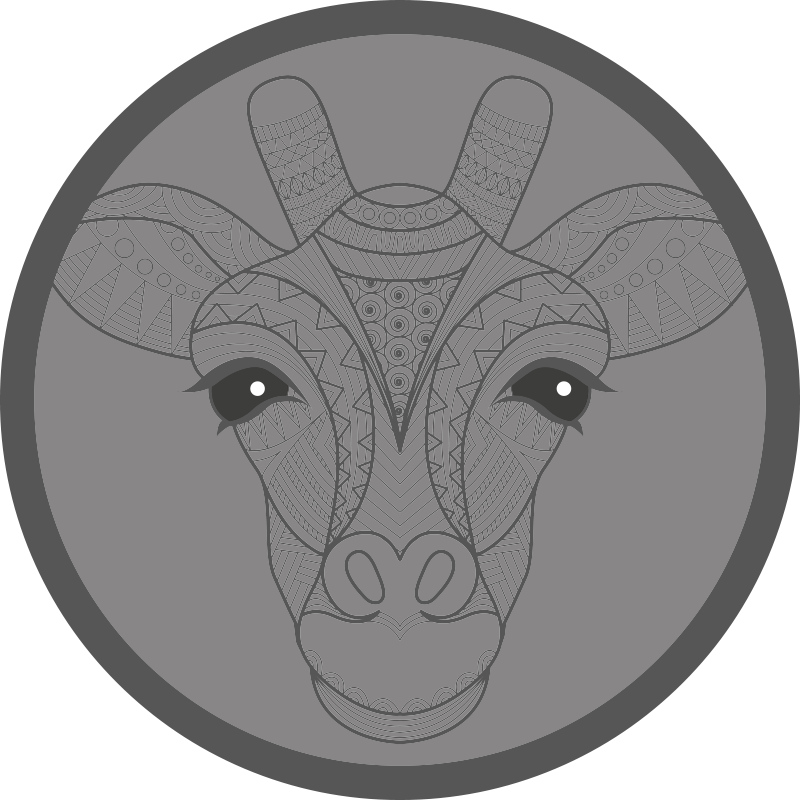 Grå girafdesign vinyltæpper med dyr - TenStickers