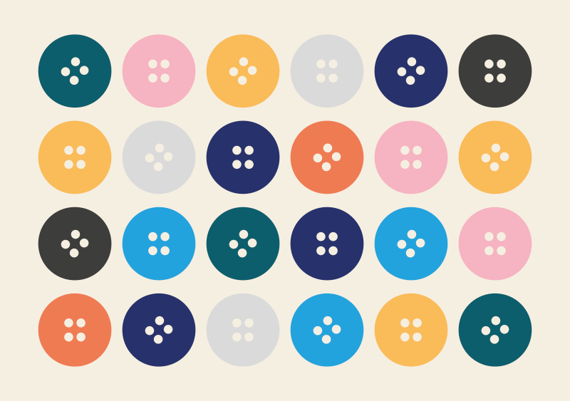 Farverigt knapmønster vinyl tæppe - TenStickers