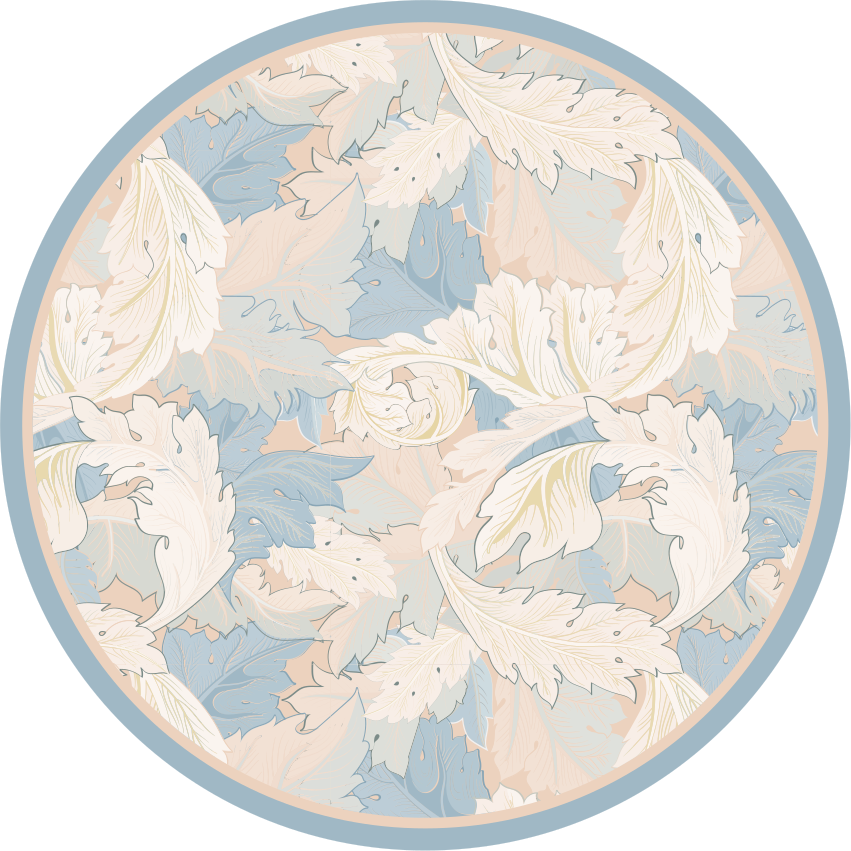 Blødt bladmønster Blomster og planter vinyltæppe - TenStickers