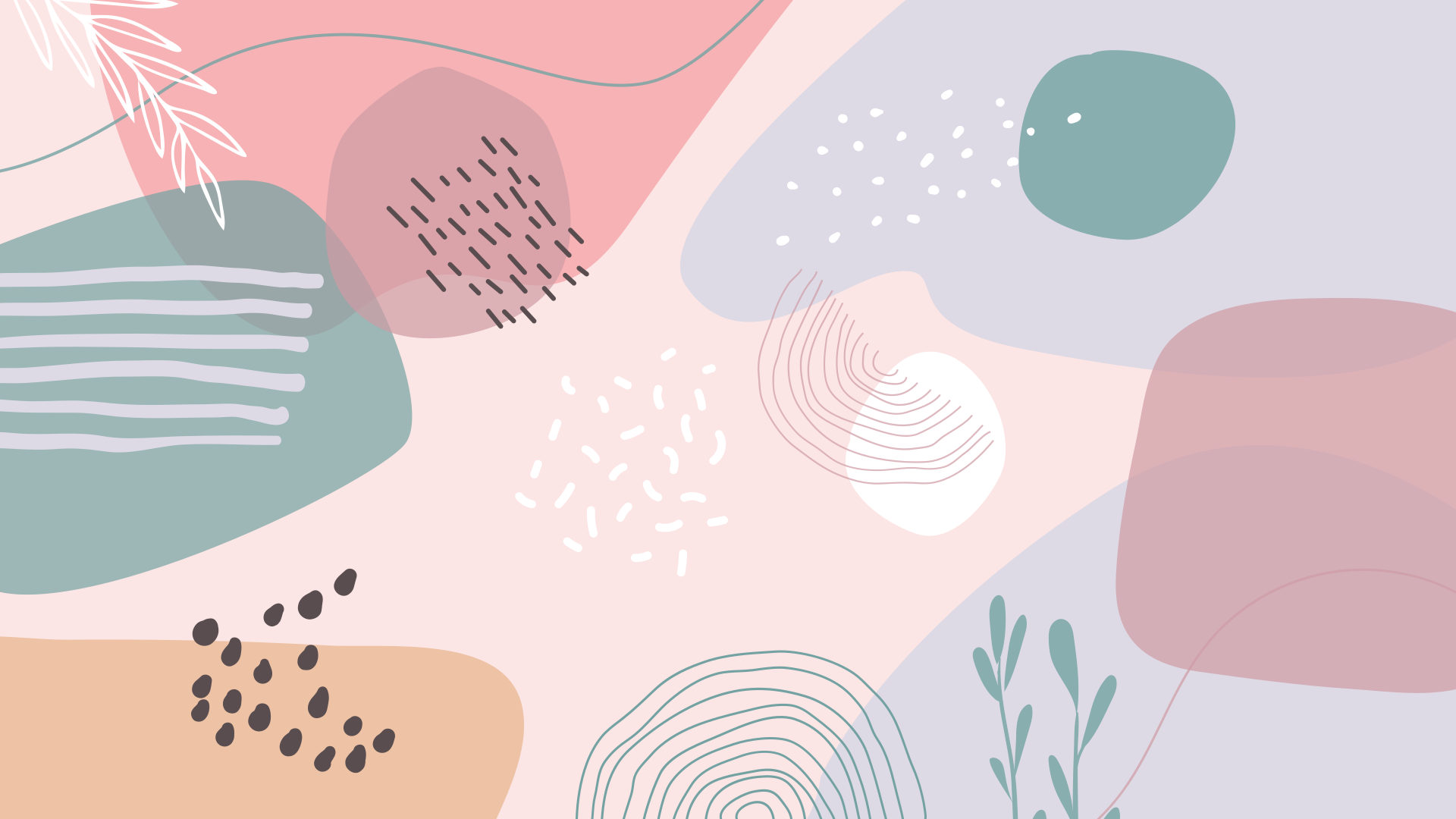 Abstrakte bløde former moderne vinyl tæppe - TenStickers