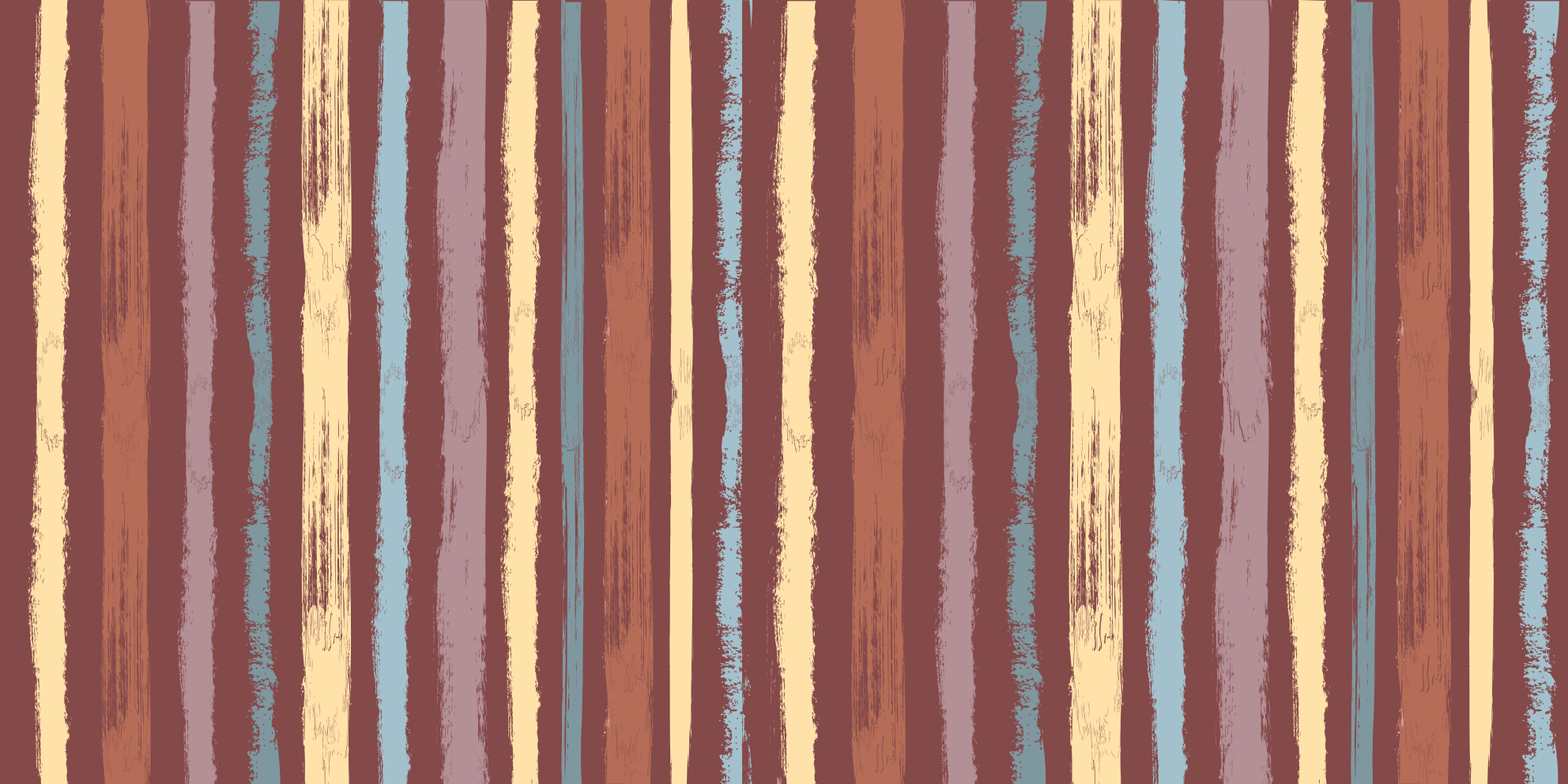 Håndmalet stofeffekt stribede vinyl tæppe - TenStickers