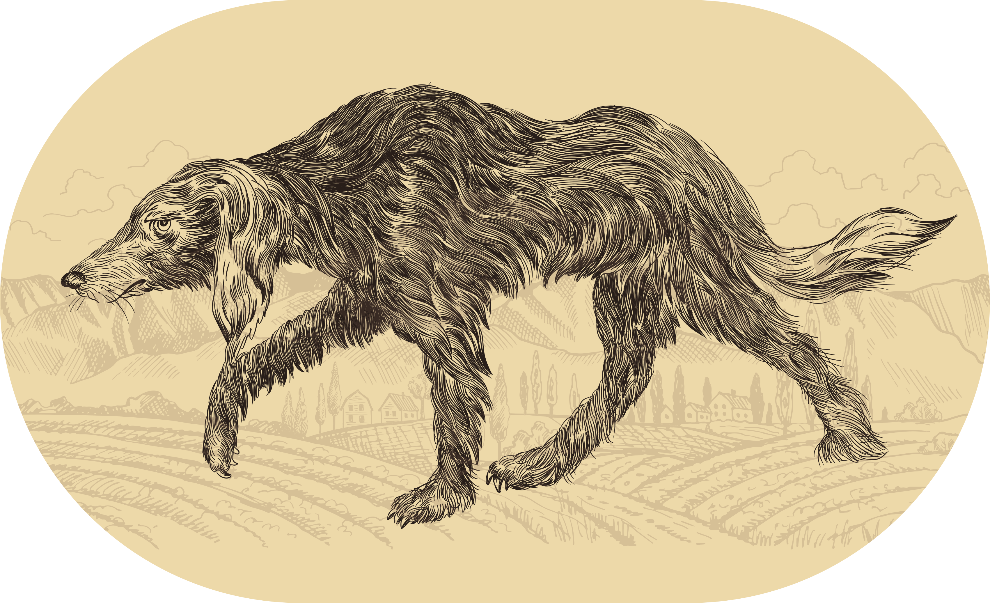 Elegant hundesilhuet vinyltæpper med dyr - TenStickers