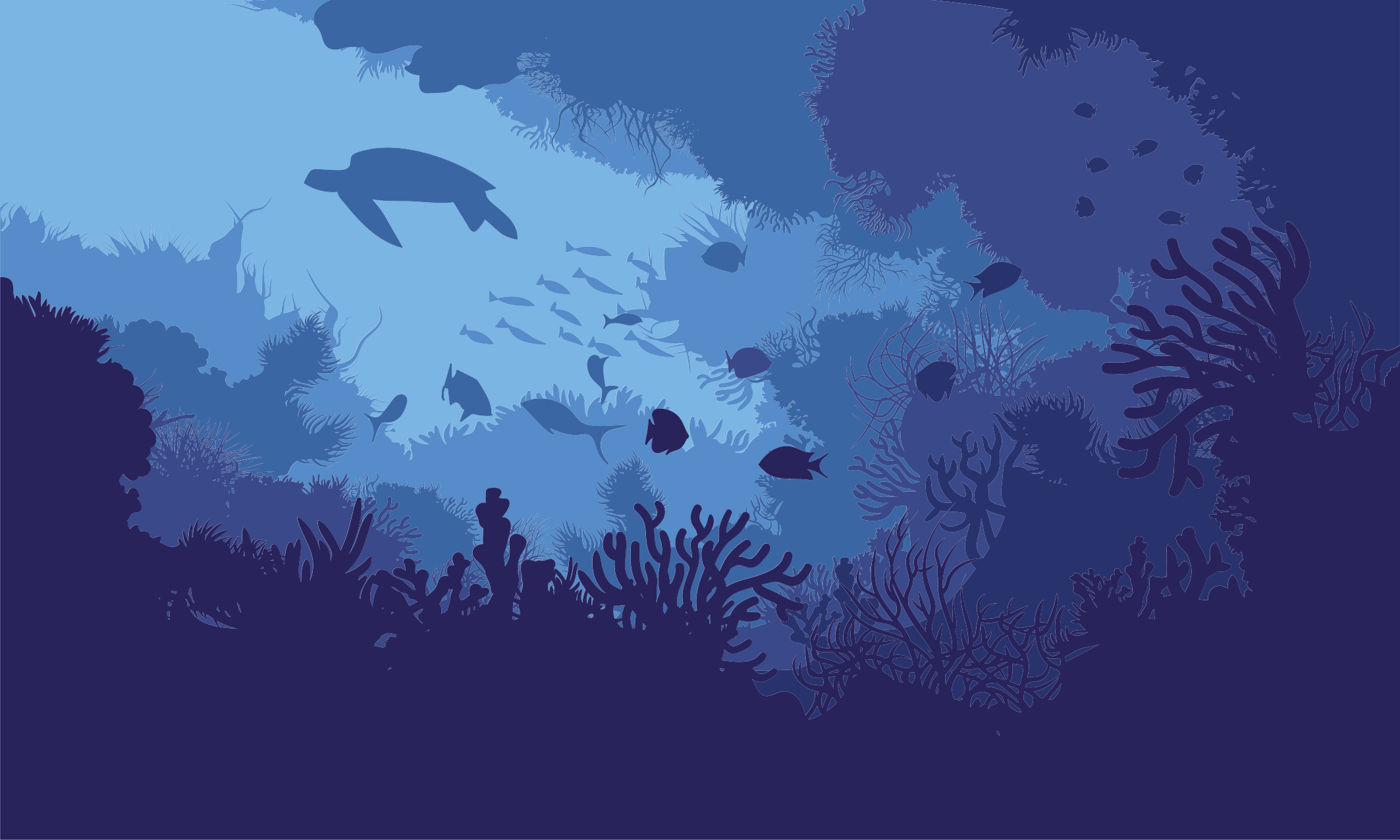 Undervandsscene natur vinyl tæppe - TenStickers