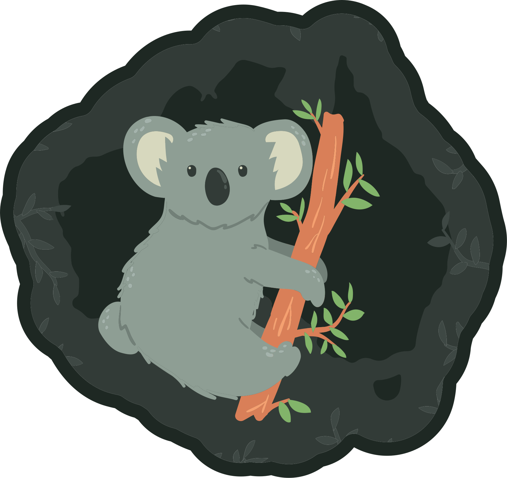 Koala køler på et kvist dyretæppe - TenStickers