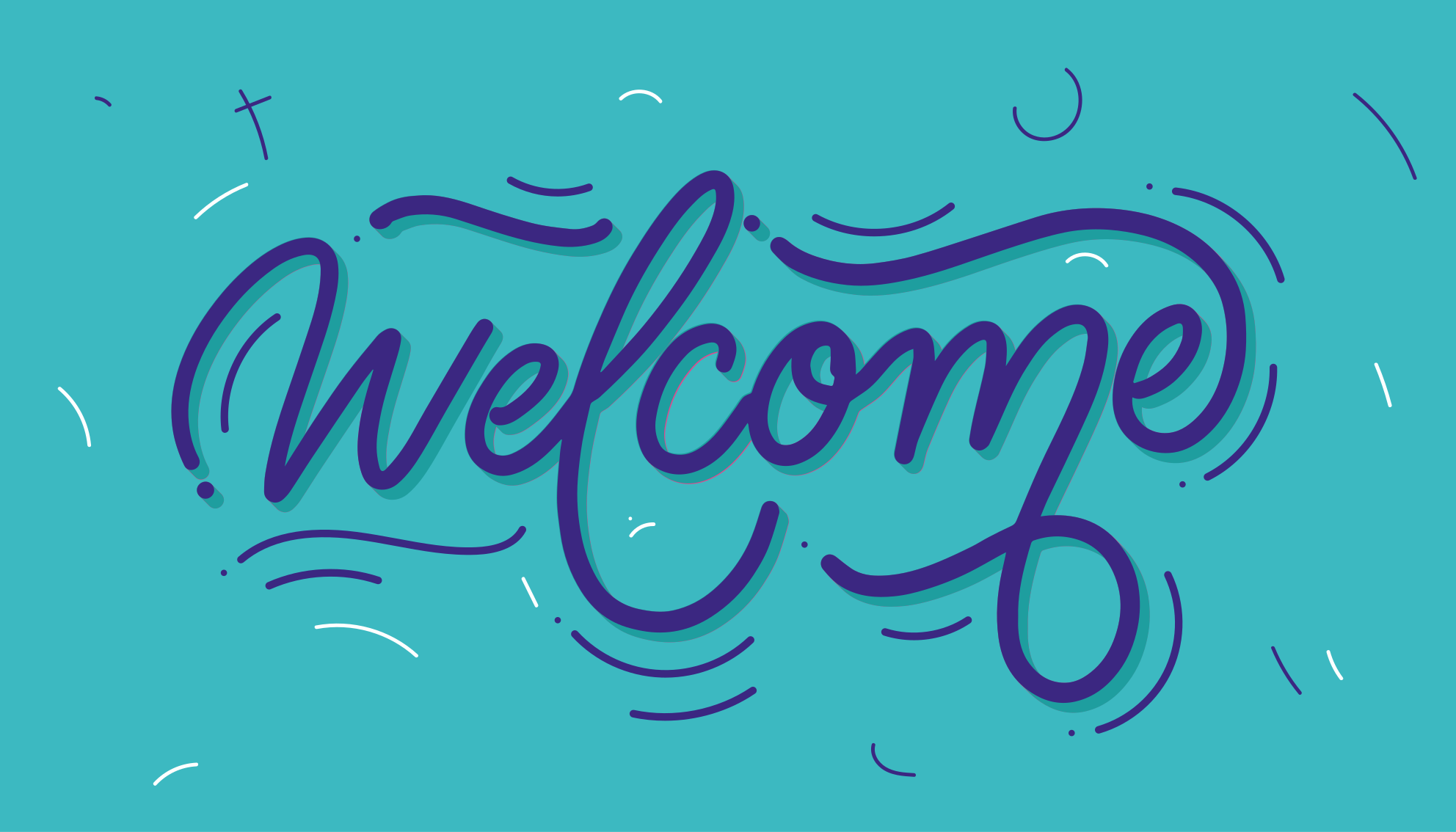 Velkommen blå design vinyltæppe til entre - TenStickers