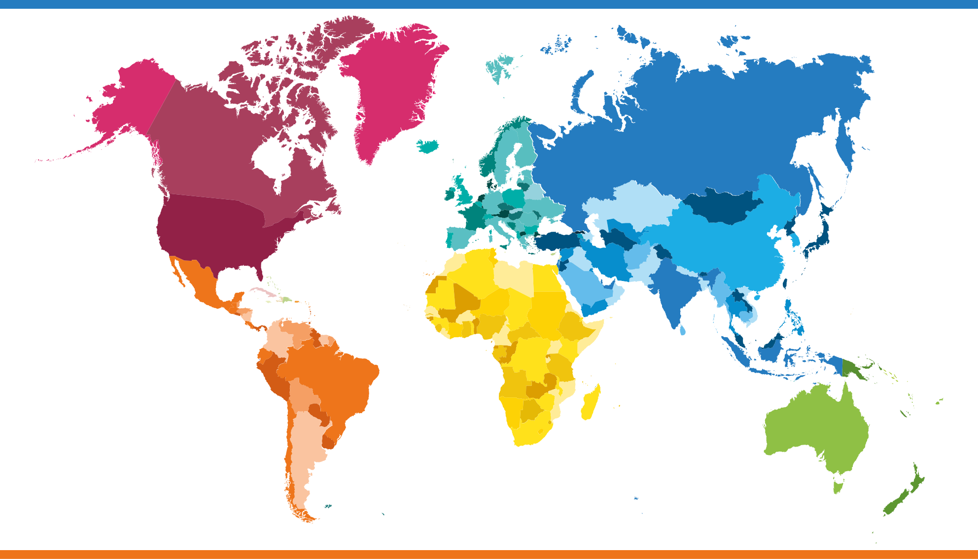 Verdenskortfarver verdenskort vinyl tæppe - TenStickers