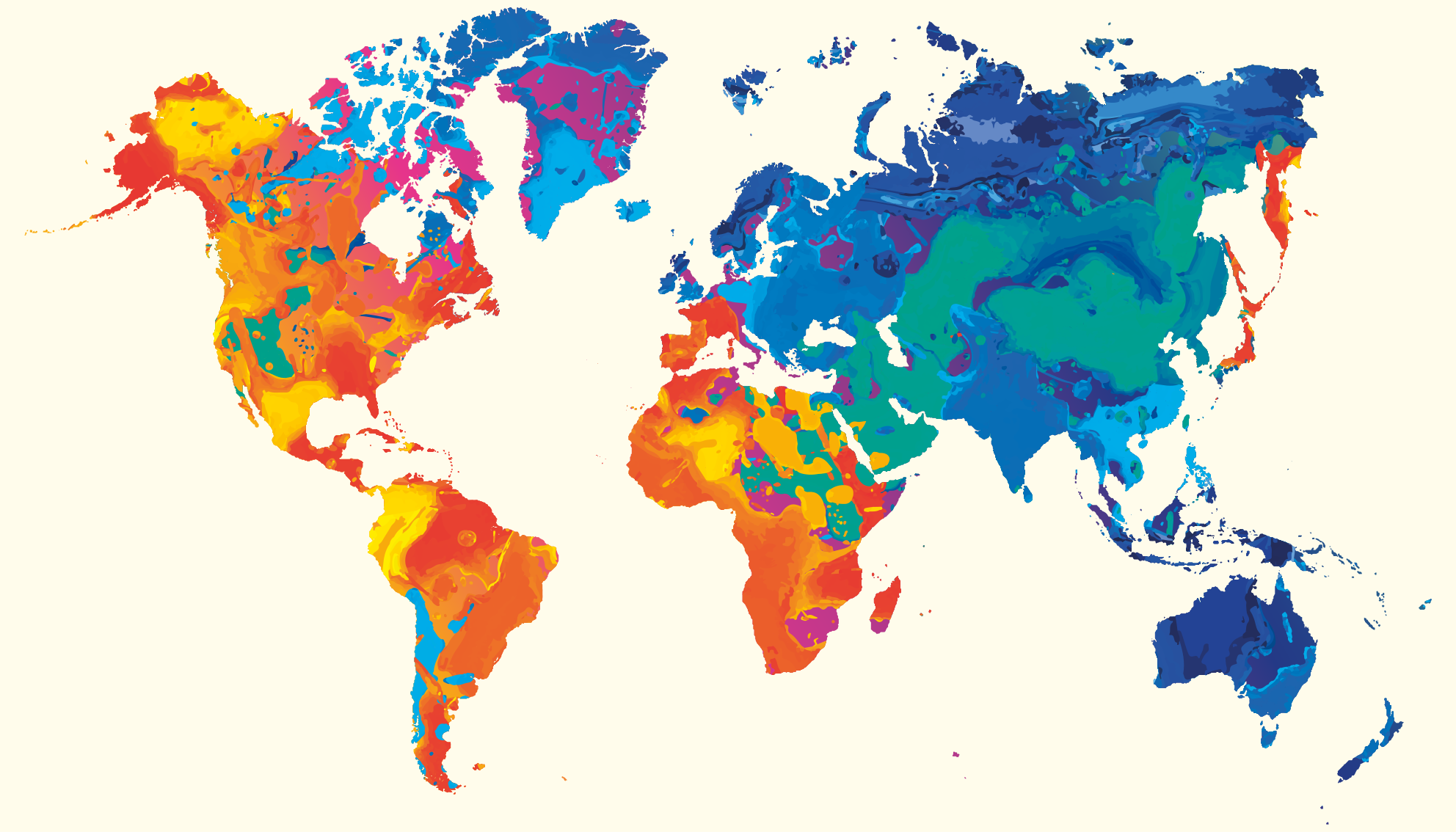 Verdenskort vinyl tæppe vivid global atlas - TenStickers
