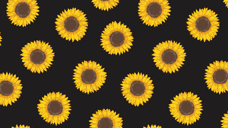 Solsikkemønster Blomster og planter vinyltæppe - TenStickers