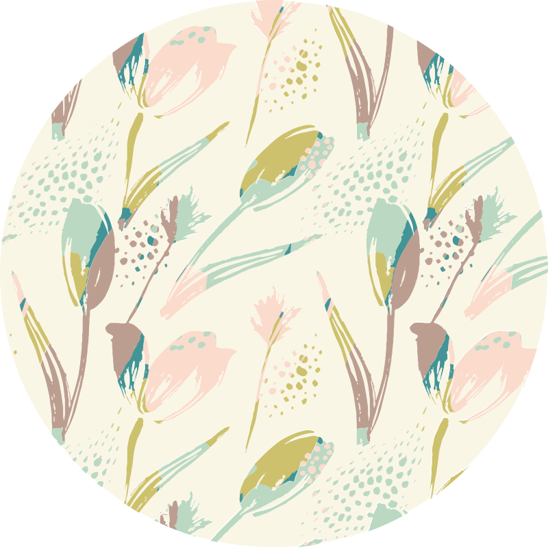 Tulipan mønster blomster vinyl tæppe - TenStickers