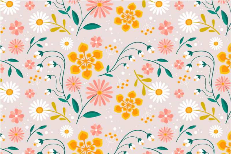 Marguerit felt design Blomster og planter vinyltæppe - TenStickers