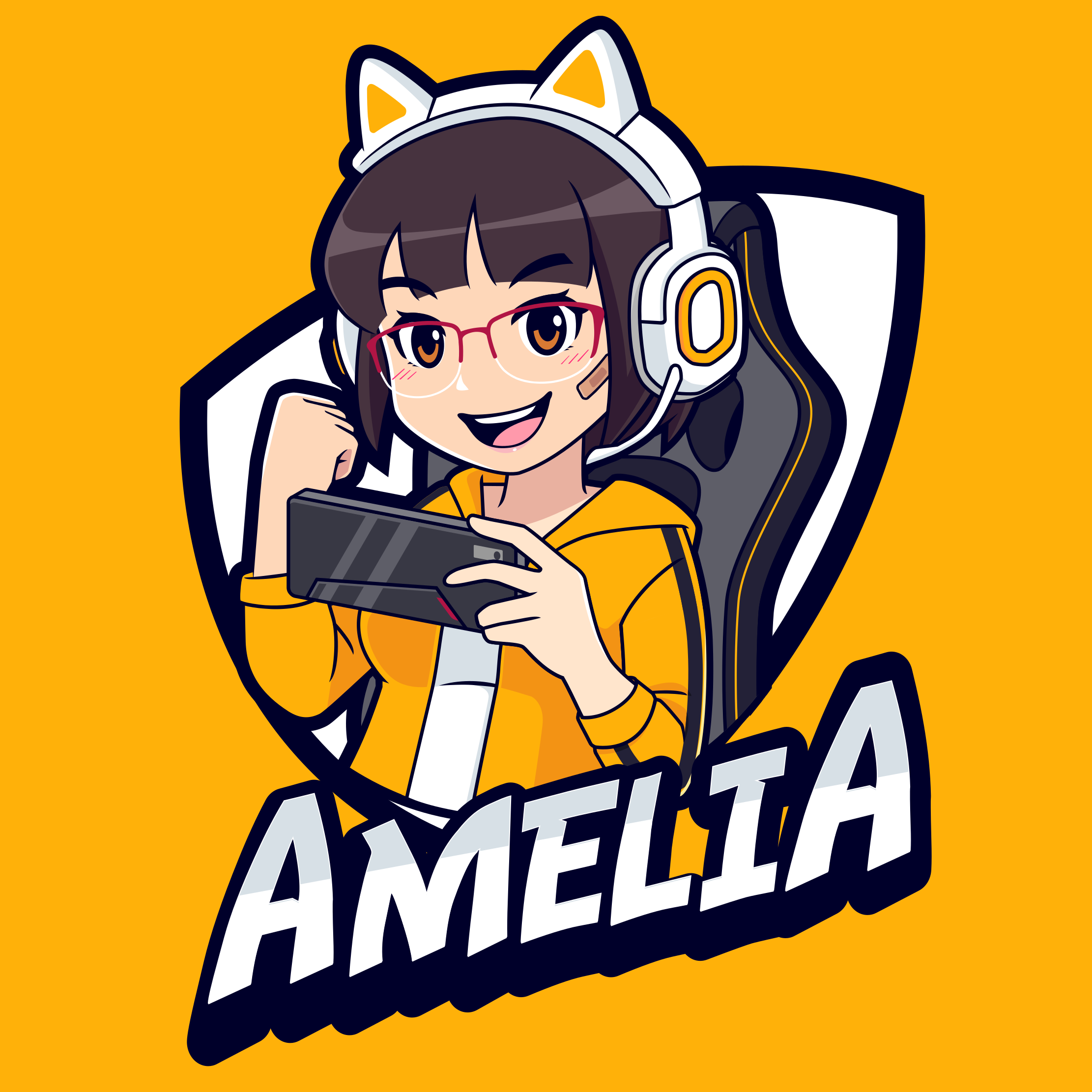 Brugerdefineret gamingportræt vinyl tæppe til teenagere - TenStickers