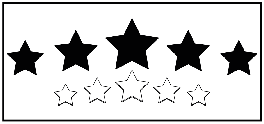 Hvidt og sort motiv stjerne vinyl tæppe - TenStickers