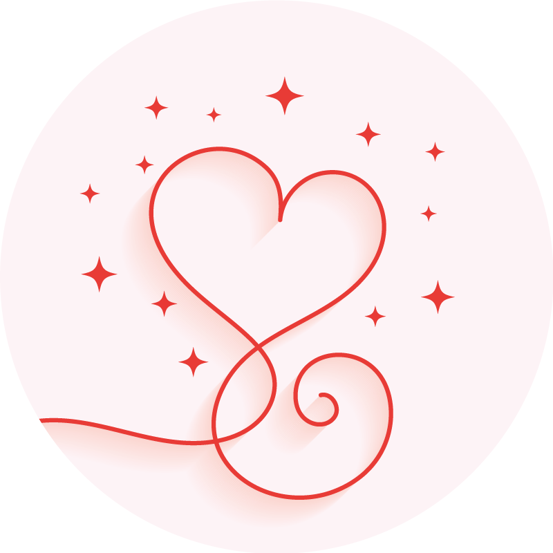 Hjerte hvirvel mønster vinyltæppe til soveværelse - TenStickers