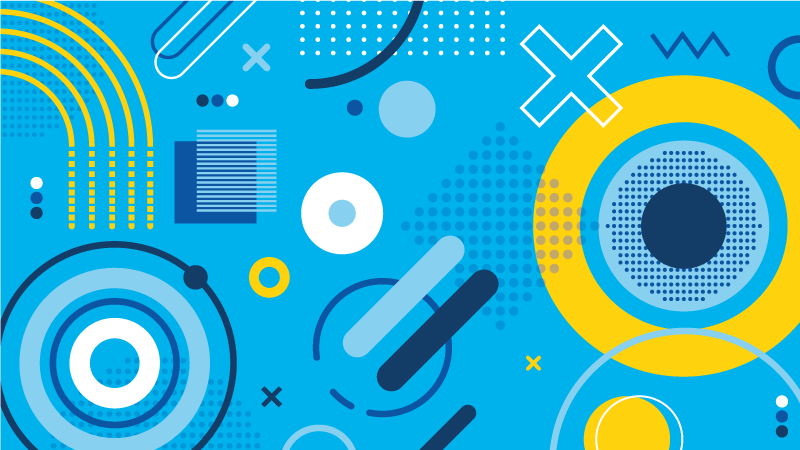 Blåt moderne motiv geometriske vinyl tæppe - TenStickers