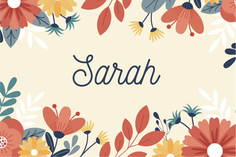 Brugerdefineret blomsternavn vinyl tæppe med navn - TenStickers