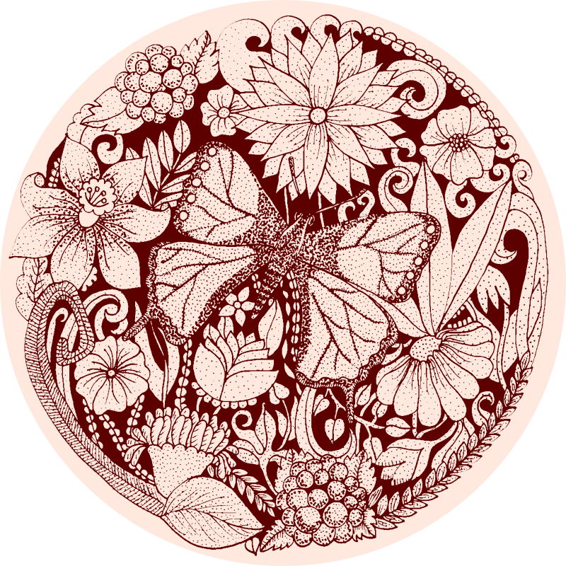 Delikat vingedesign Blomster og planter vinyltæppe - TenStickers