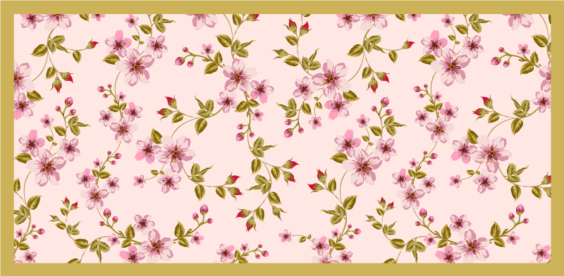 Blomster og planter vinyltæppe med blomsterdesign - TenStickers