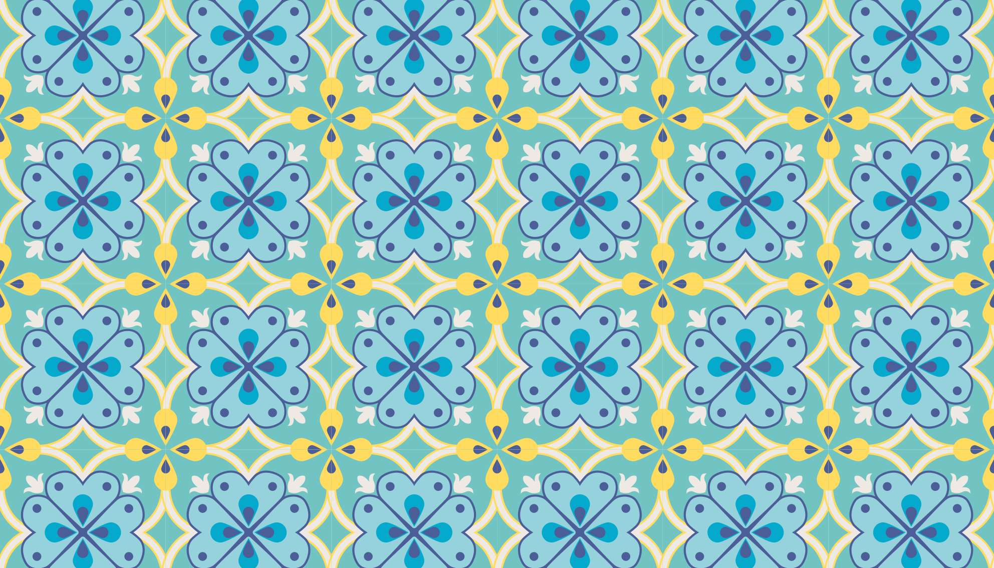 Blomstrende elementer vinyl tæppe med fliseeffekt - TenStickers