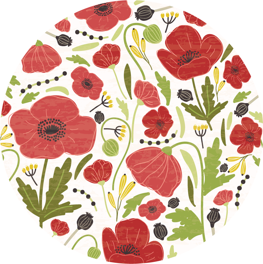 Røde valmueblomster Blomster og planter vinyltæppe - TenStickers