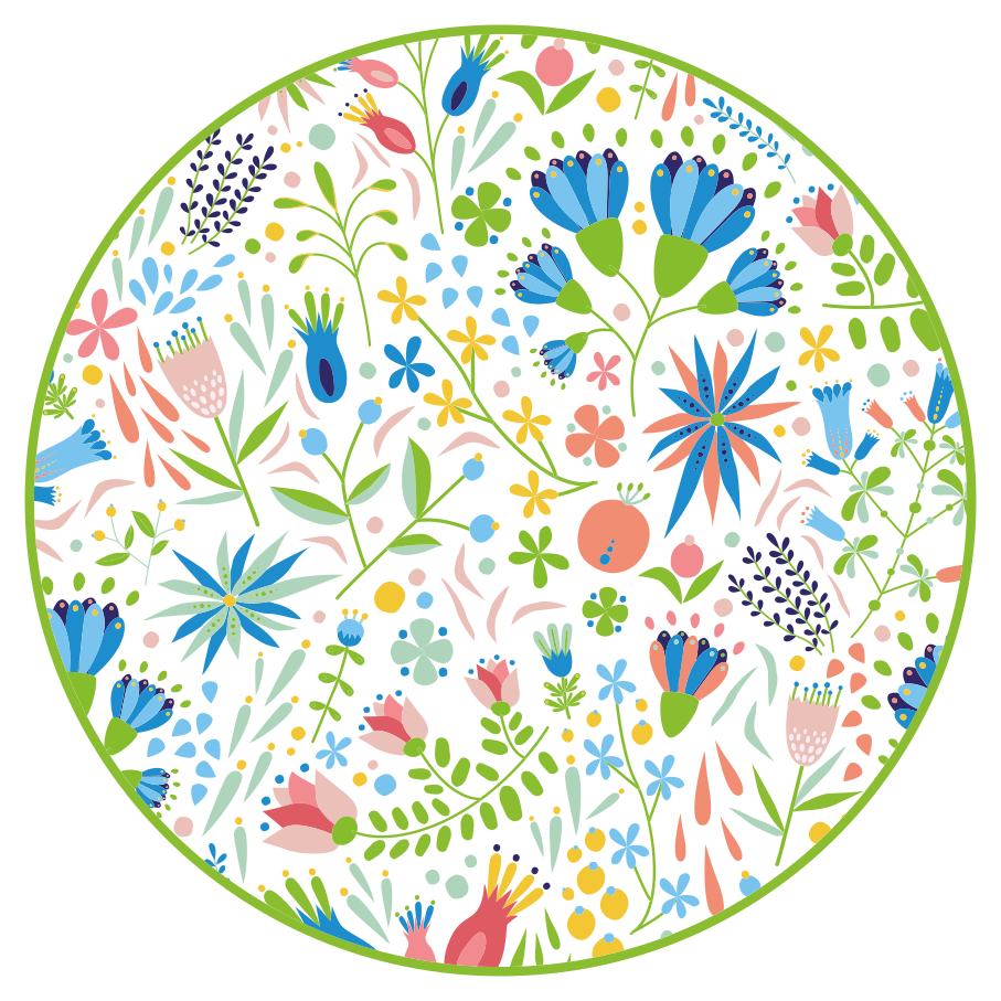 Traditionelle polske blomster symboler blomstertæppe - TenStickers