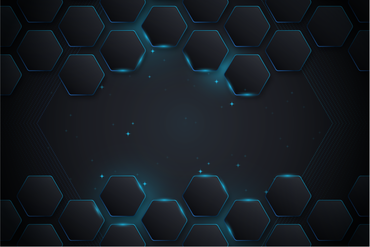 Blåt sekskantet layout geometriske vinyl tæppe - TenStickers