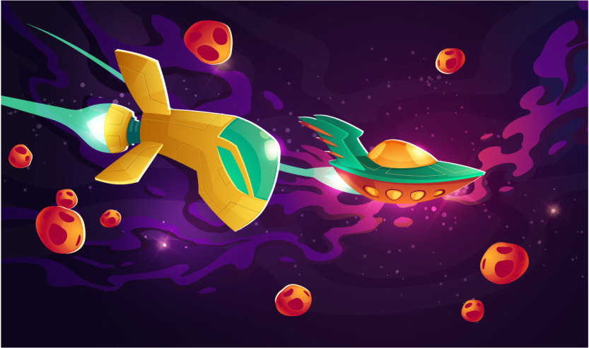 Kosmisk rejsekoncept vinyl tæppe - TenStickers