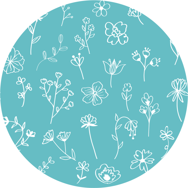 Elegante illustrationer Blomster og planter vinyltæppe - TenStickers