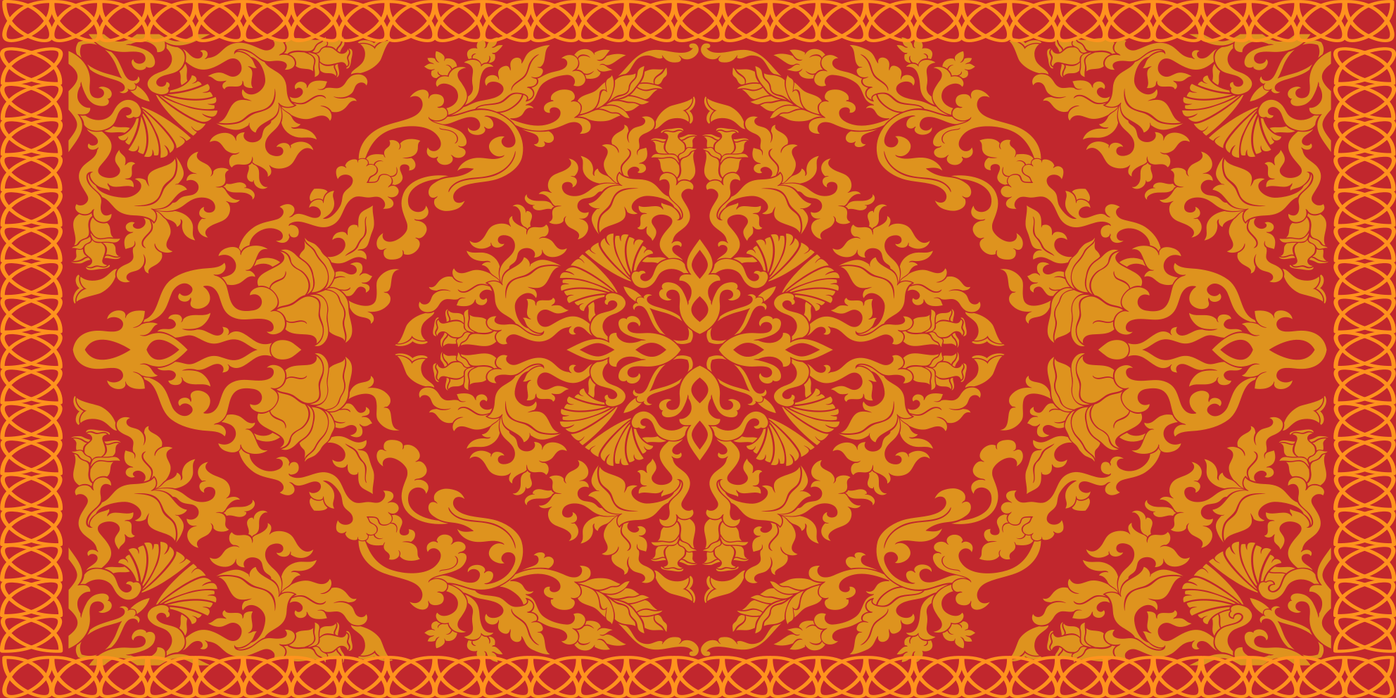 Indviklet blomsterelement mandala vinyl tæppe - TenStickers