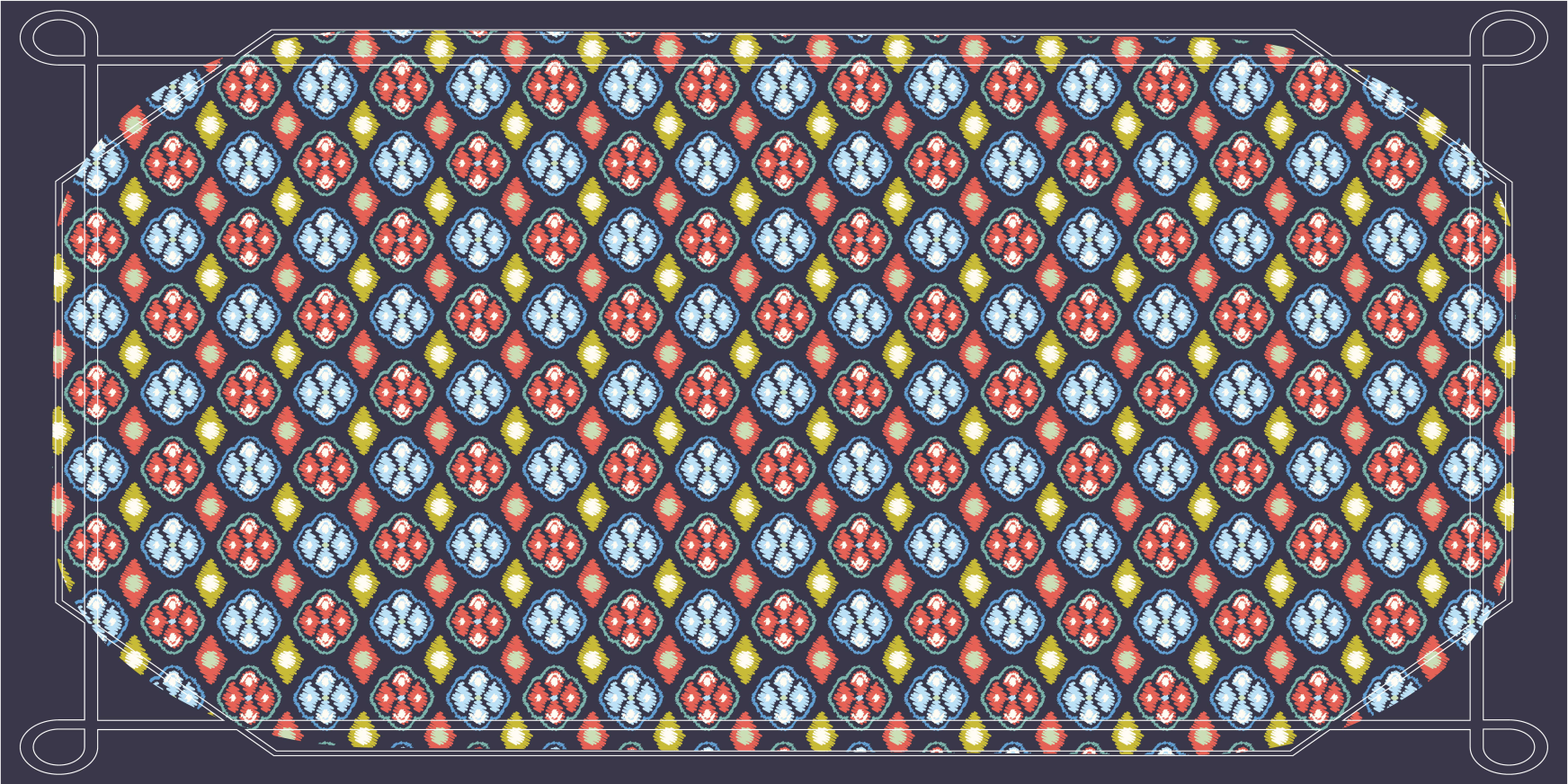 Farverigt vintage design vintage tæppe - TenStickers