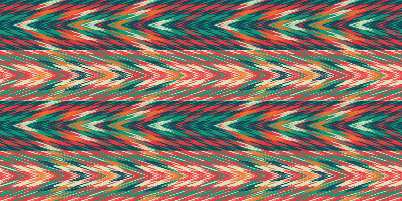 Kunstnerisk farverigt zigzag design soveværelse tæppe - TenStickers