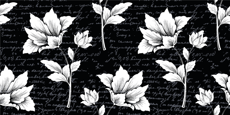 Yndefuldt botanisk element Blomster og planter vinyltæppe - TenStickers