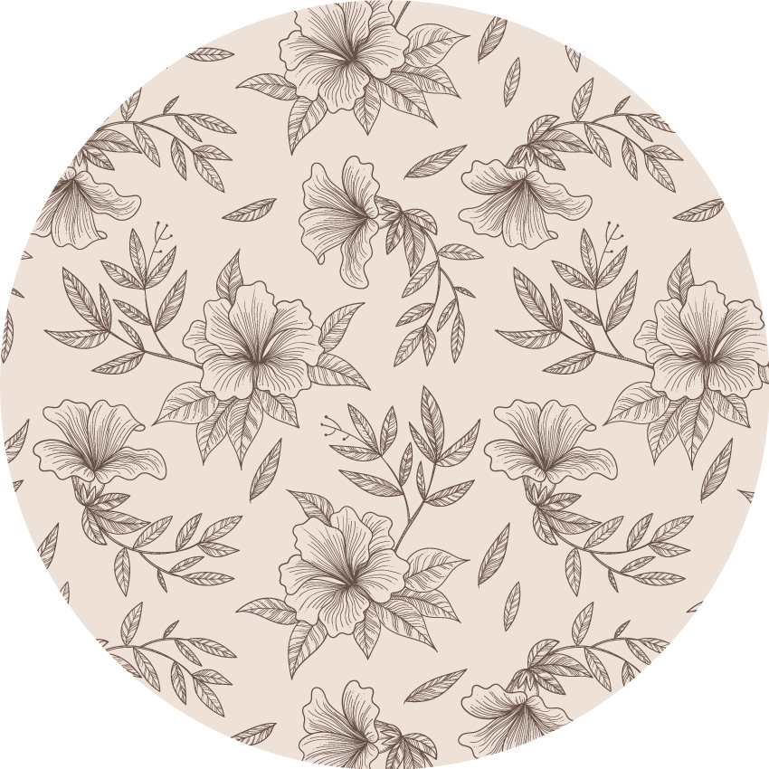 Botanisk omridskoncept Blomster og planter vinyltæppe - TenStickers