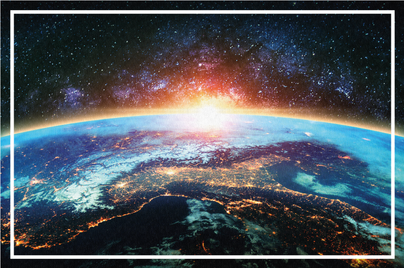 Planetarisk udsigt verdenskort vinyl tæppe - TenStickers