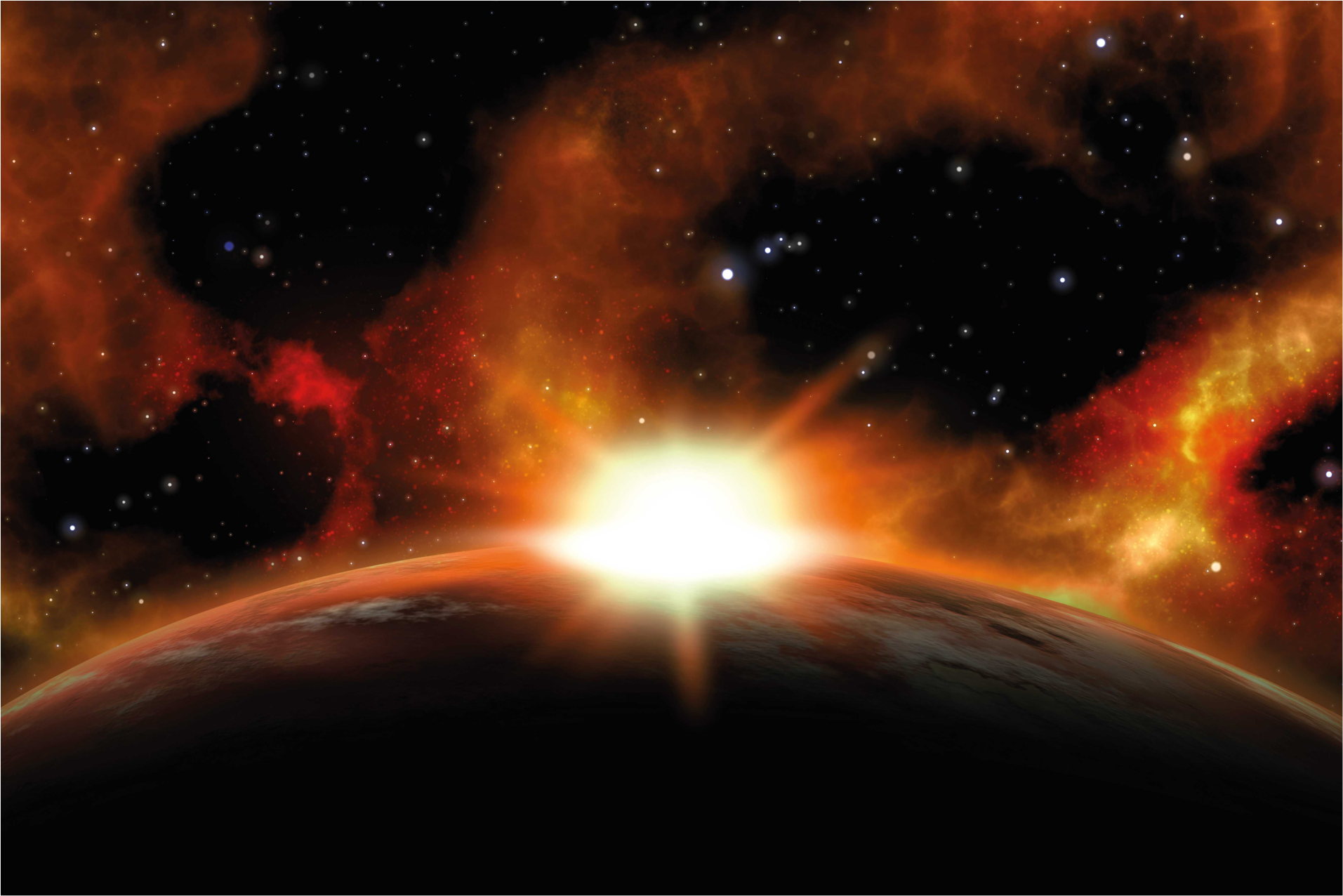 Himmelsk solopgangsglød stjerne vinyl tæppe - TenStickers