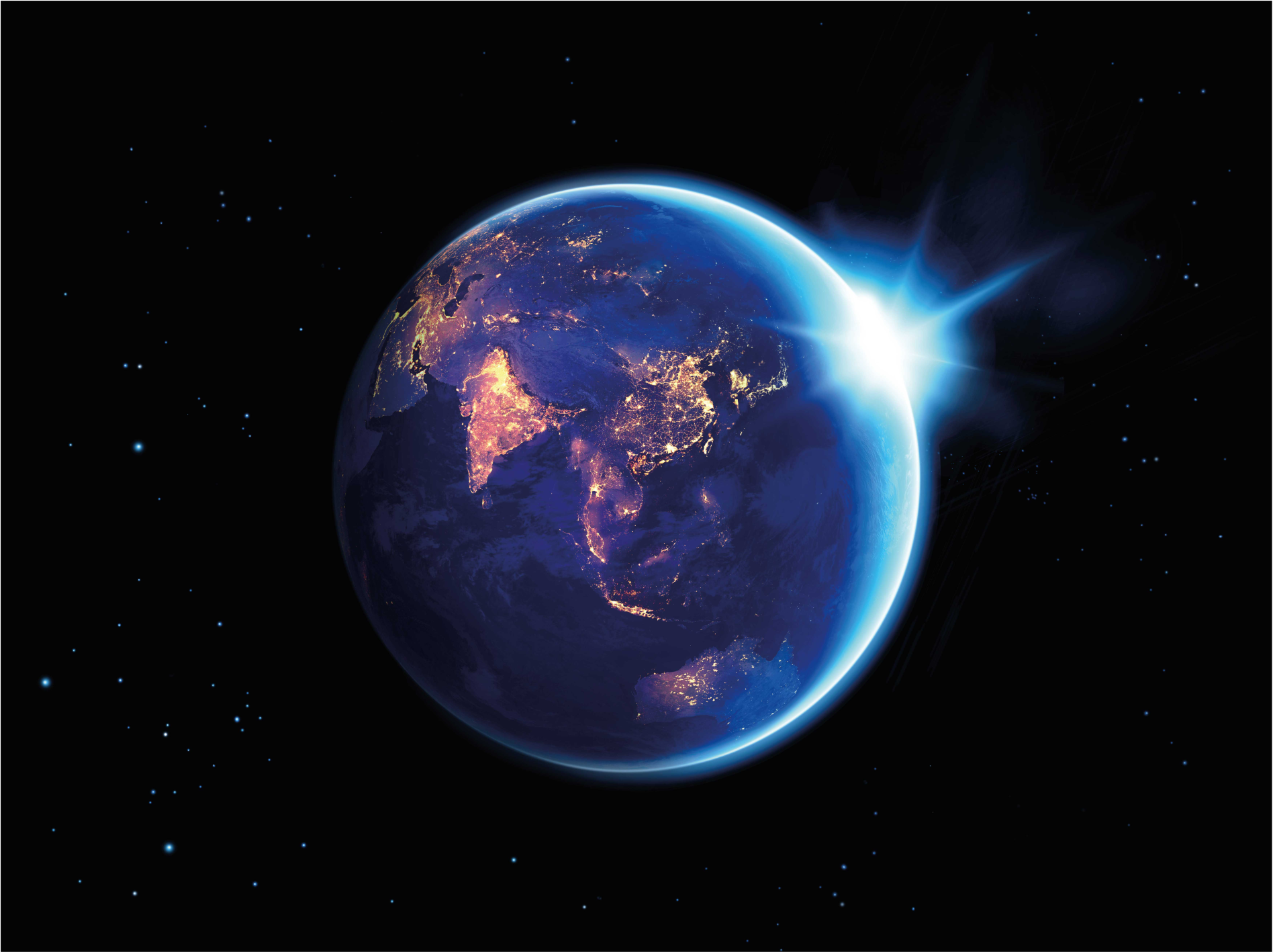 Jorden planet udsigt verdenskort vinyl tæppe - TenStickers