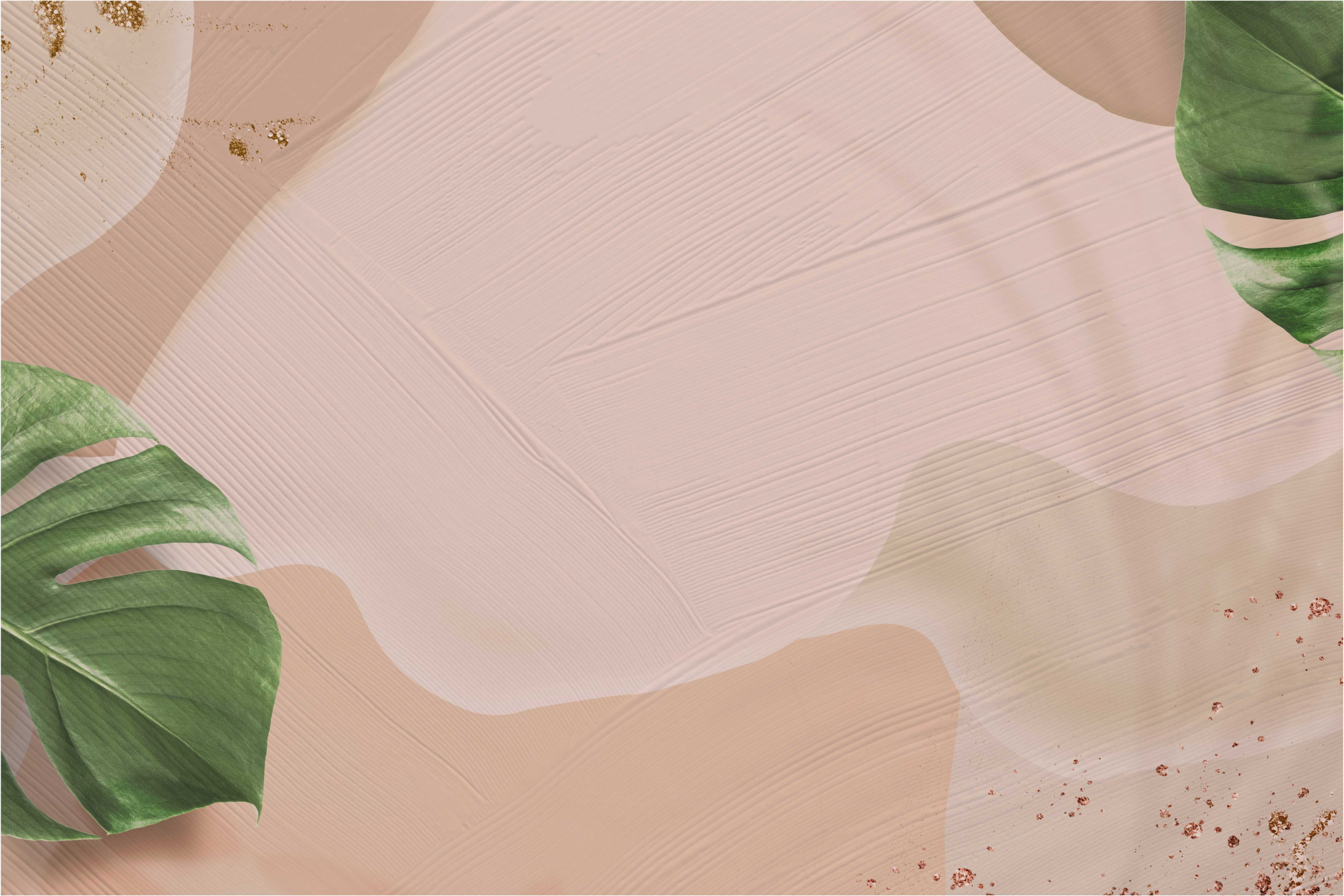 Tropisk bladblush vinyl tæppe til stuen - TenStickers