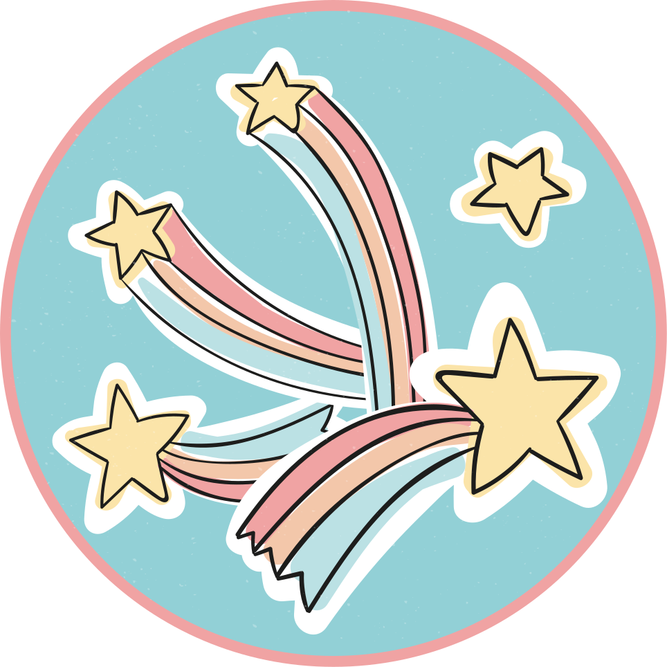 Farverige regnbuestjerner tæppe til børneværelse - TenStickers