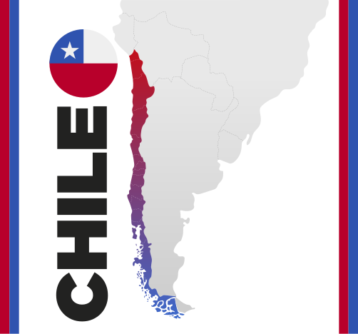 Chile-kort verdenskort vinyl tæppe - TenStickers