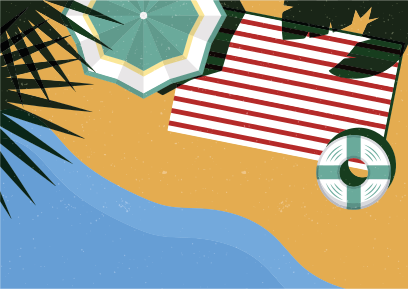 Strandpicnic scene natur vinyl tæppe - TenStickers