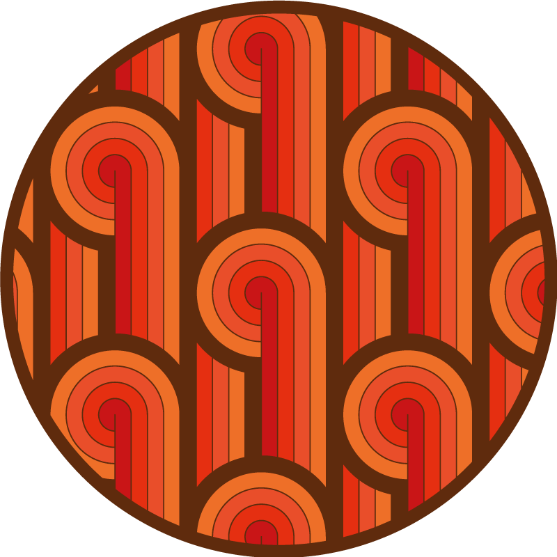 Vintage cirkulært motiv rundt vinyltæppe - TenStickers