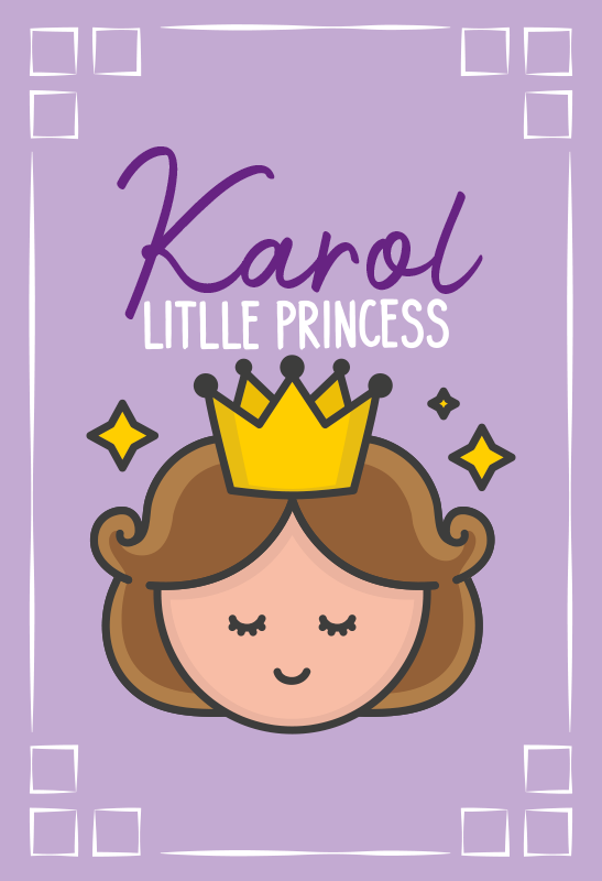 Baby ansigt prinsesse personlig mat - TenStickers