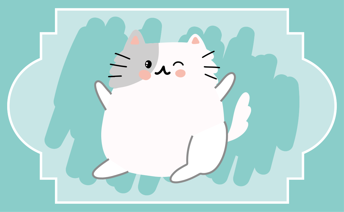 Sød kat illustration vinyltæpper til babyværelse - TenStickers