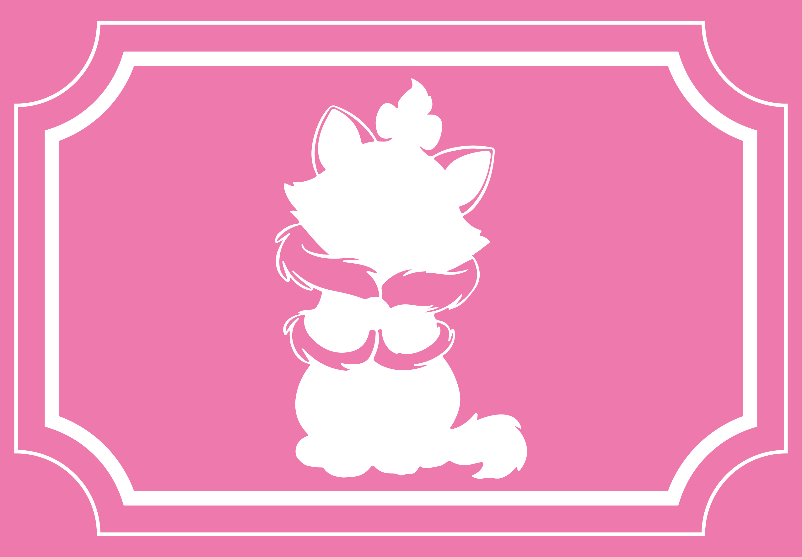 Sød kat silhuet vinyl tæppe - TenStickers