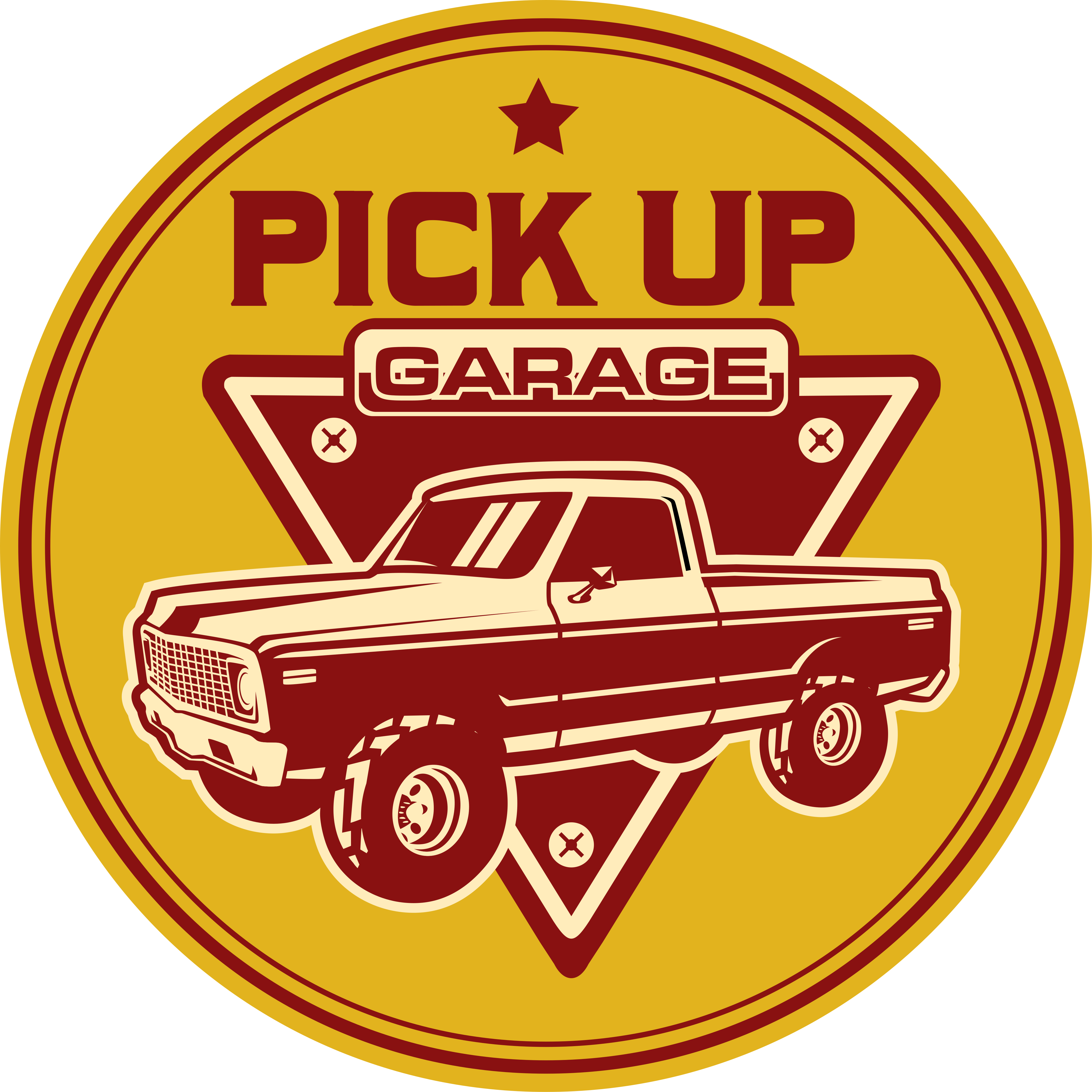 Klassisk pickup-garage vintage vinyl tæppe - TenStickers
