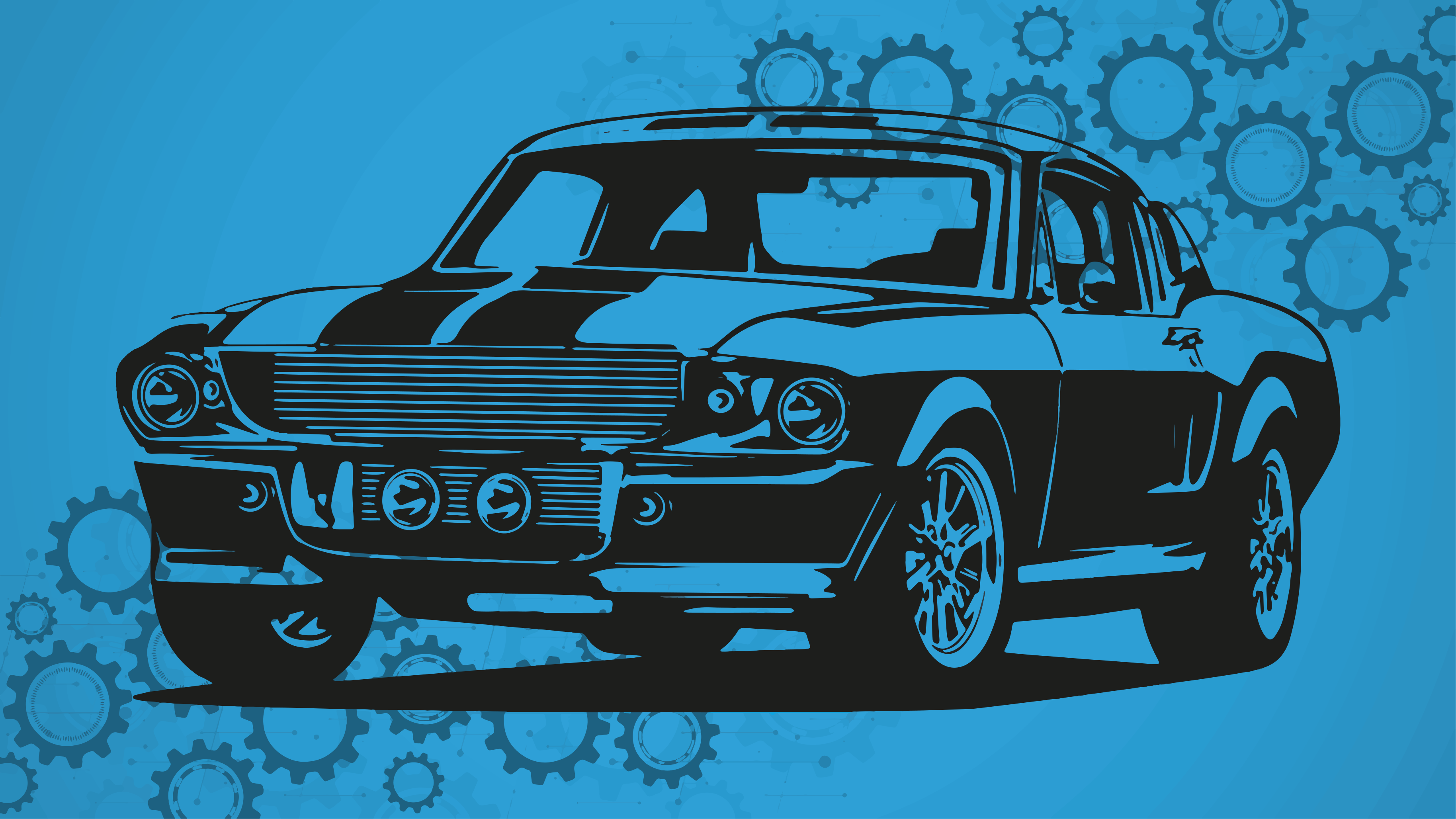 Tidløs bilafbildning vinyl tæppe - TenStickers