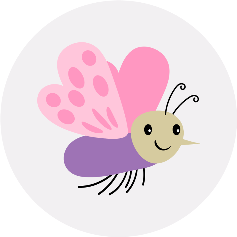 Sød sommerfuglefigur tæppe til børneværelse - TenStickers