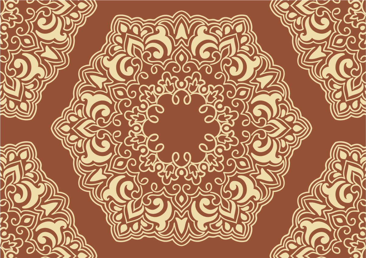 Kompleks botanisk arrangement mandala vinyl tæppe - TenStickers